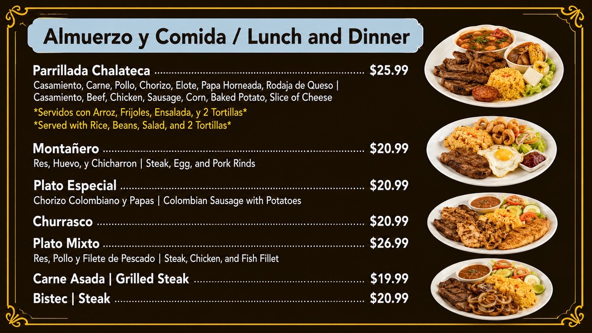 Gorditas menu design